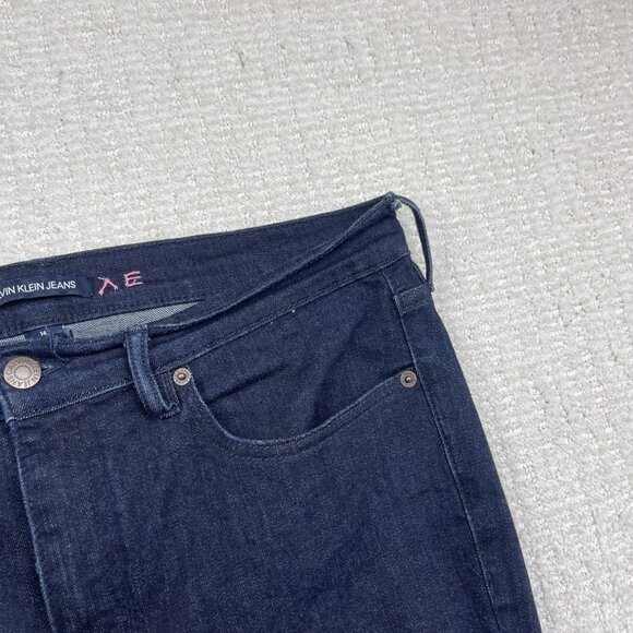 Calvin Klein Jeans Women’s Sz 14 Dark Blue High Rise Skinny Denim Pants Casual - Picture 6 of 14